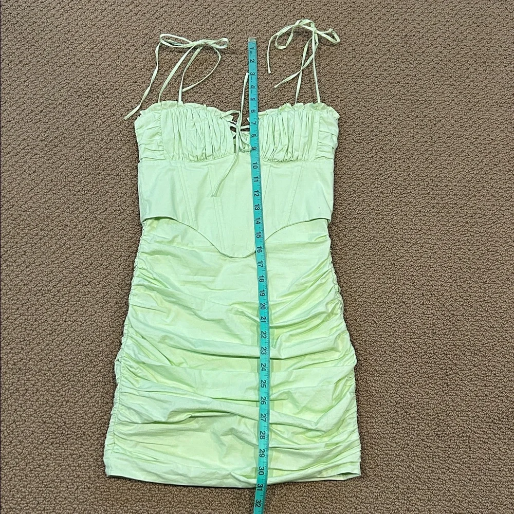 Oh Polly Sunshine Retreat Strappy Corset Mini Dress size 2 Lime Green Bodycon - Picture 14 of 16